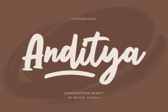 Anditya: A Script Handwritten Font for Authentic Branding